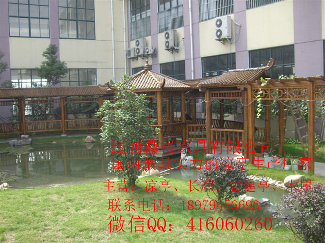 供應六角雙層涼亭/20米防腐木碳化實木長廊/3米雙層六角涼亭/廠家定制廊亭 古建徽派長廊