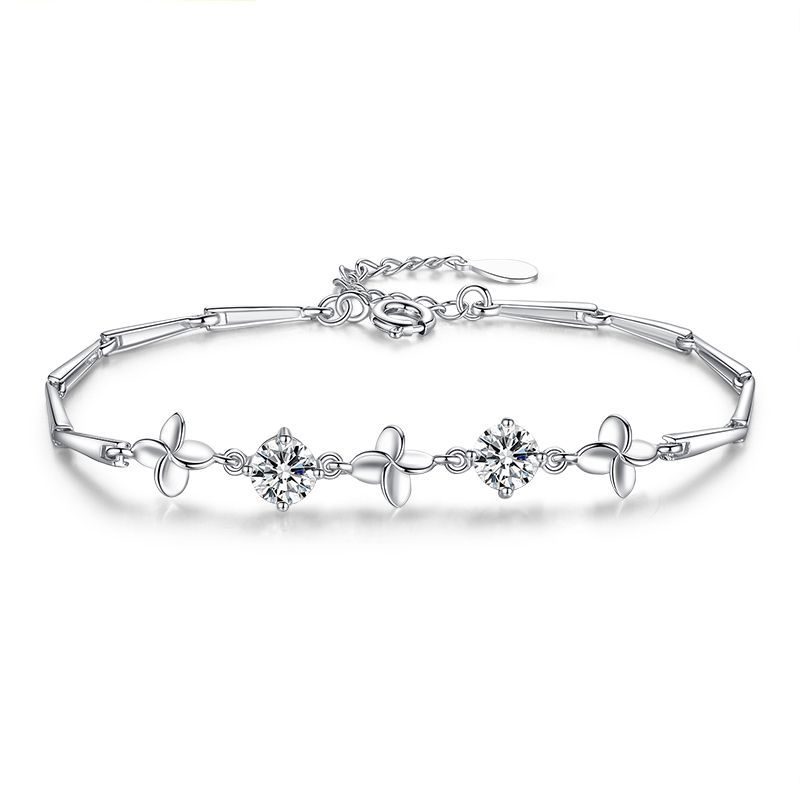 925純銀韓版時(shí)尚幸運(yùn)四葉草手鏈