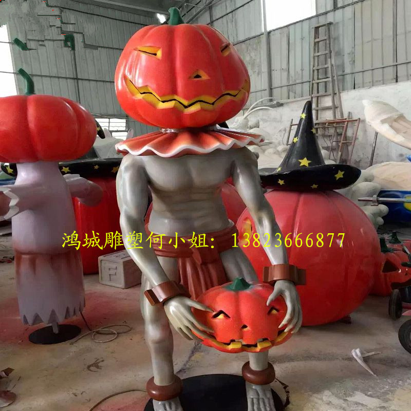 玻璃鋼萬圣節(jié)南瓜道具雕塑 萬圣節(jié)道具玻璃鋼雕塑