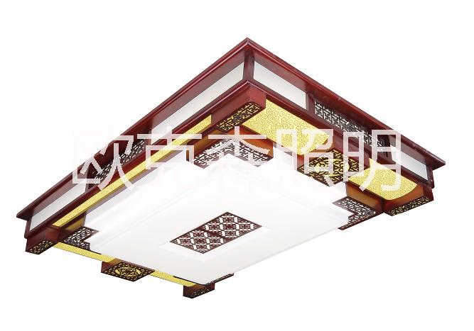 實木羊皮燈led方形吸頂燈，廣東簡約led燈供貨商，廠家批客廳燈