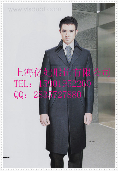 男士大衣中長款-*羊毛大衣-毛呢大衣修身款-物業(yè)大衣定制-門童大衣防寒外搭-男商務(wù)外套-上海億妃服飾
