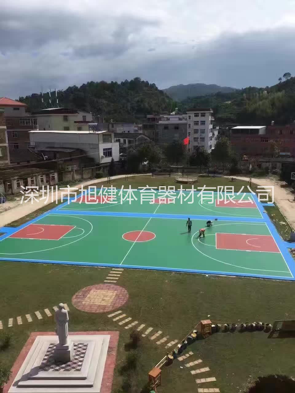 硅PU籃球場 籃球場地劃線 深圳塑膠球場運(yùn)動場地做法