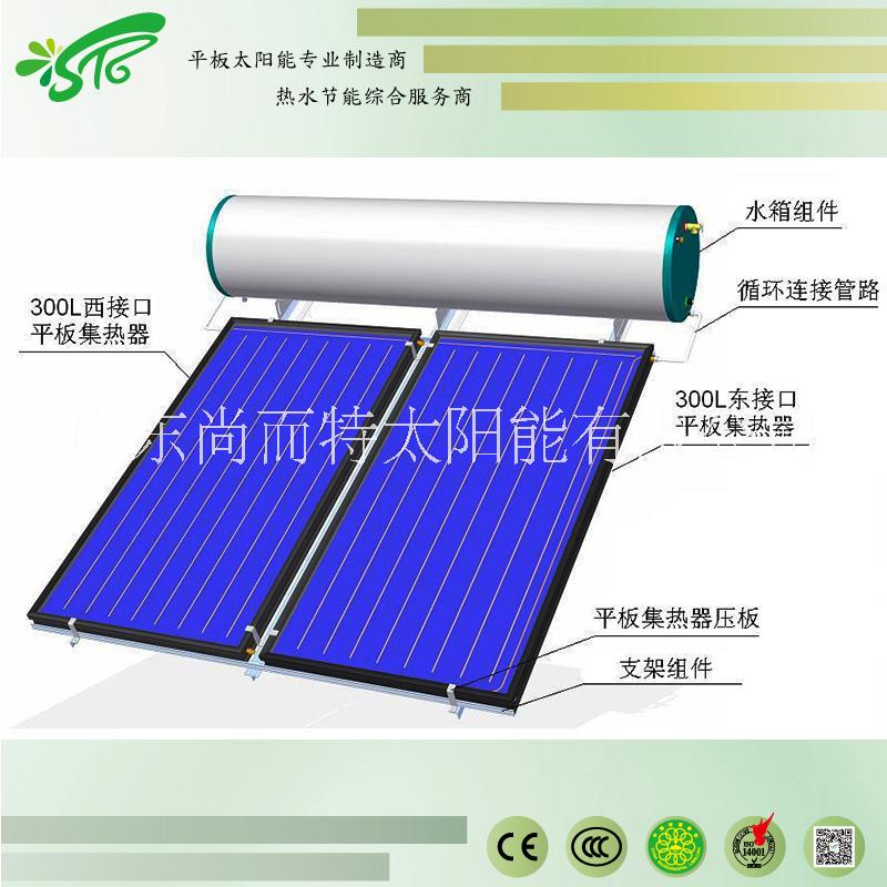 太陽能熱水器一體機300L、尚而特太陽能熱水器、平板太陽能熱水器