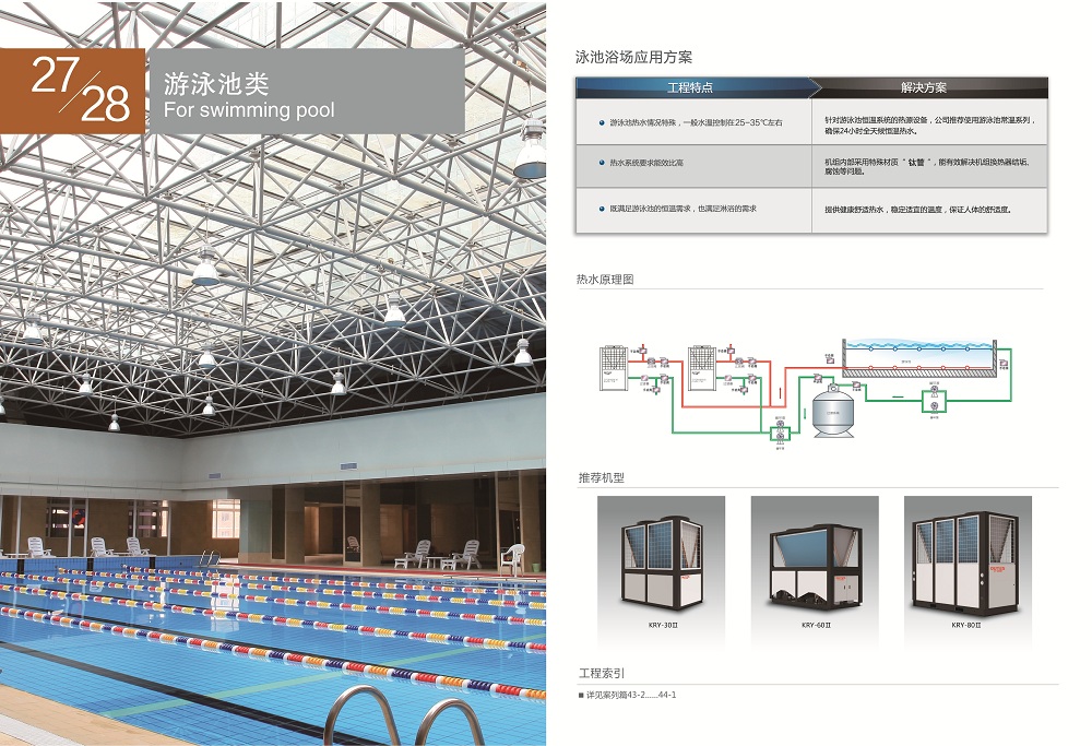空氣能 泳池?zé)岜肒RY-60II熱水工程