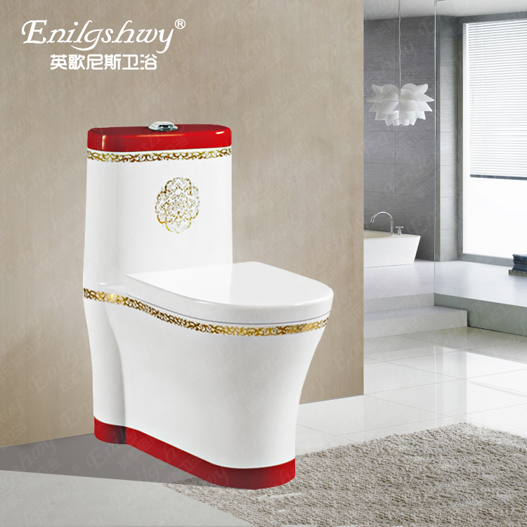 英歌尼斯衛(wèi)浴 金箔馬桶 貼花坐便器 時(shí)尚座便器