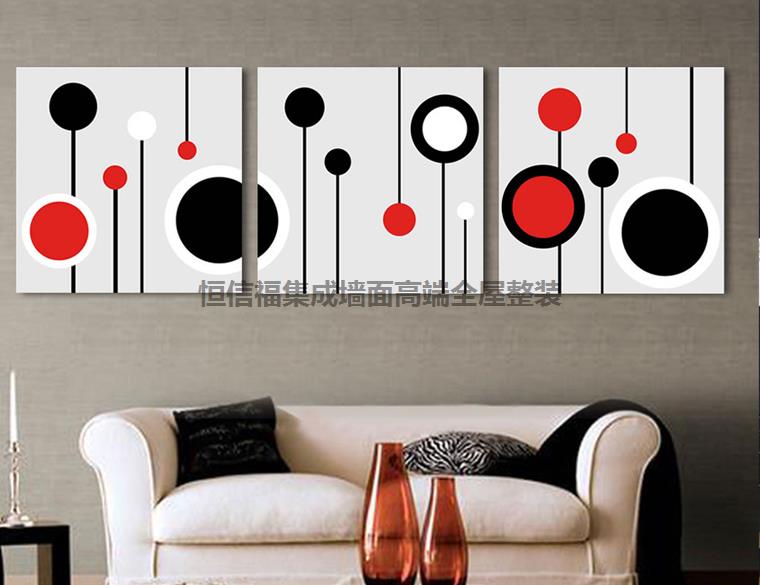 三聯(lián)畫鋅鋼 恒信福集成墻面廠家集成墻面采購 三聯(lián)畫鋅鋼裝飾無框畫