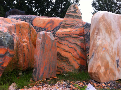 置景觀賞石 晚霞紅觀景石廠家