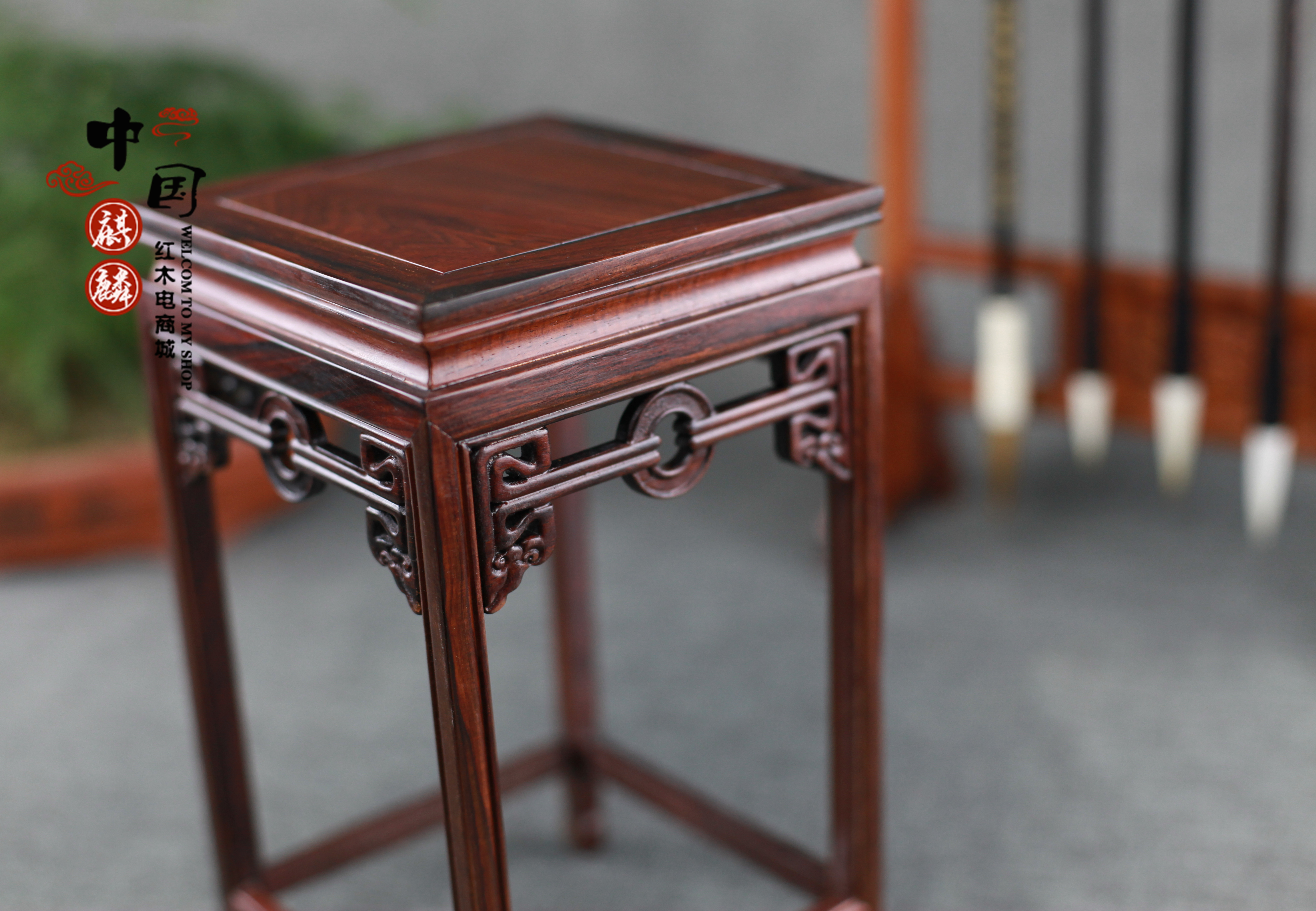 紅木酸枝高腳長方臺(tái)二件套木質(zhì)家居