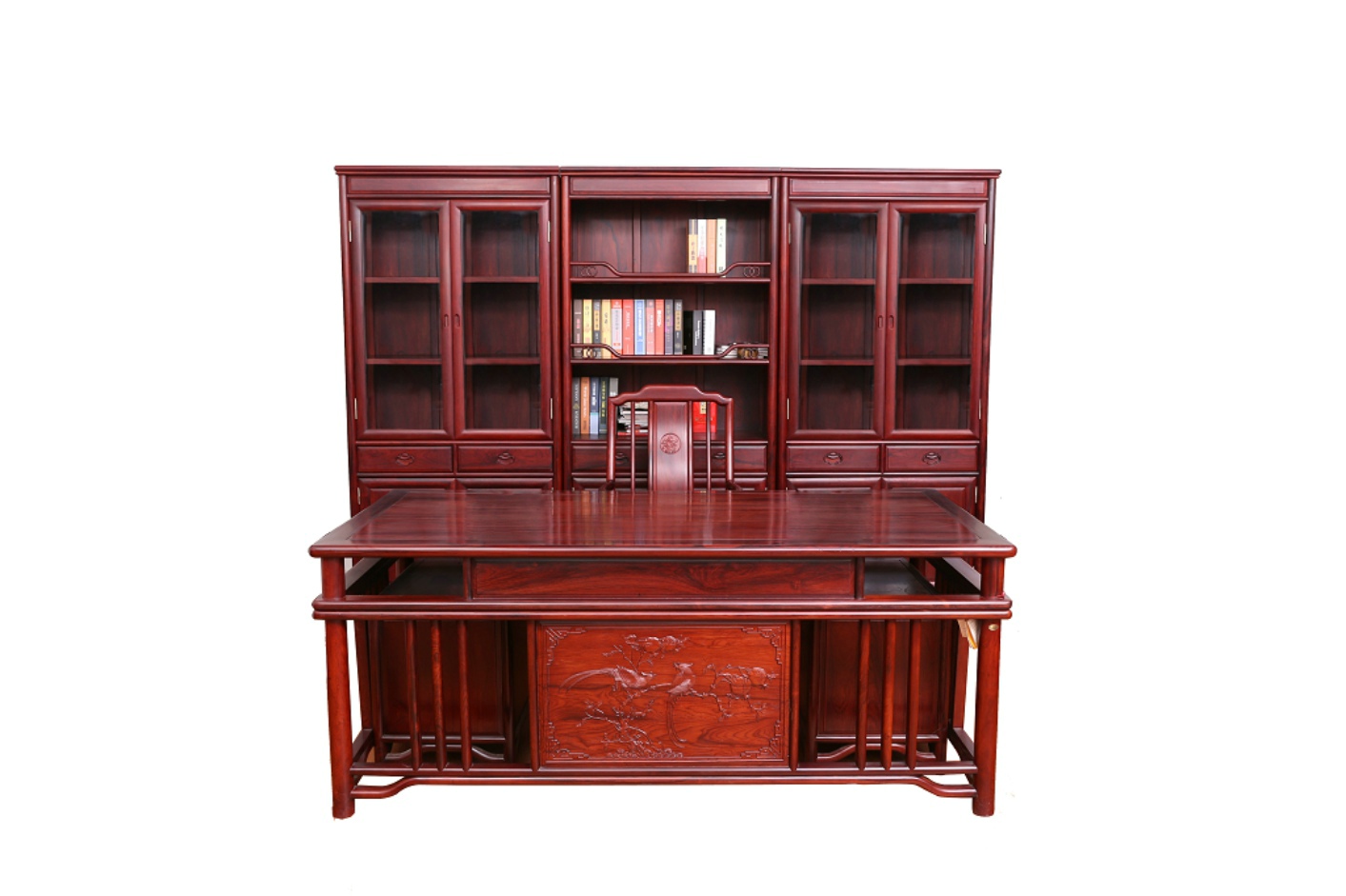 紅酸枝書柜 千百年紅木 古典江南明韻書柜