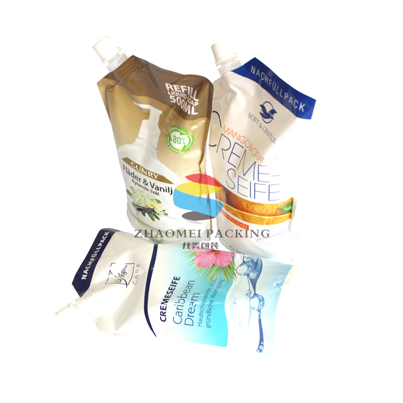 【東莞兆美】定制 洗衣液復(fù)合包裝袋 液體飲料自立吸嘴異型袋 洗衣液復(fù)合包裝袋 異性吸嘴自立袋