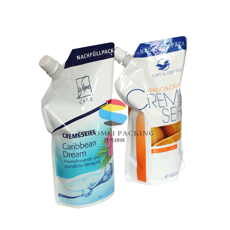 【東莞兆美】定制 洗衣液復(fù)合包裝袋 液體飲料自立吸嘴異型袋 洗衣液復(fù)合包裝袋 異性吸嘴自立袋