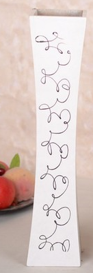 高花瓶花筒 仿瓷木質(zhì)花瓶 插花落 木質(zhì)花瓶仿真