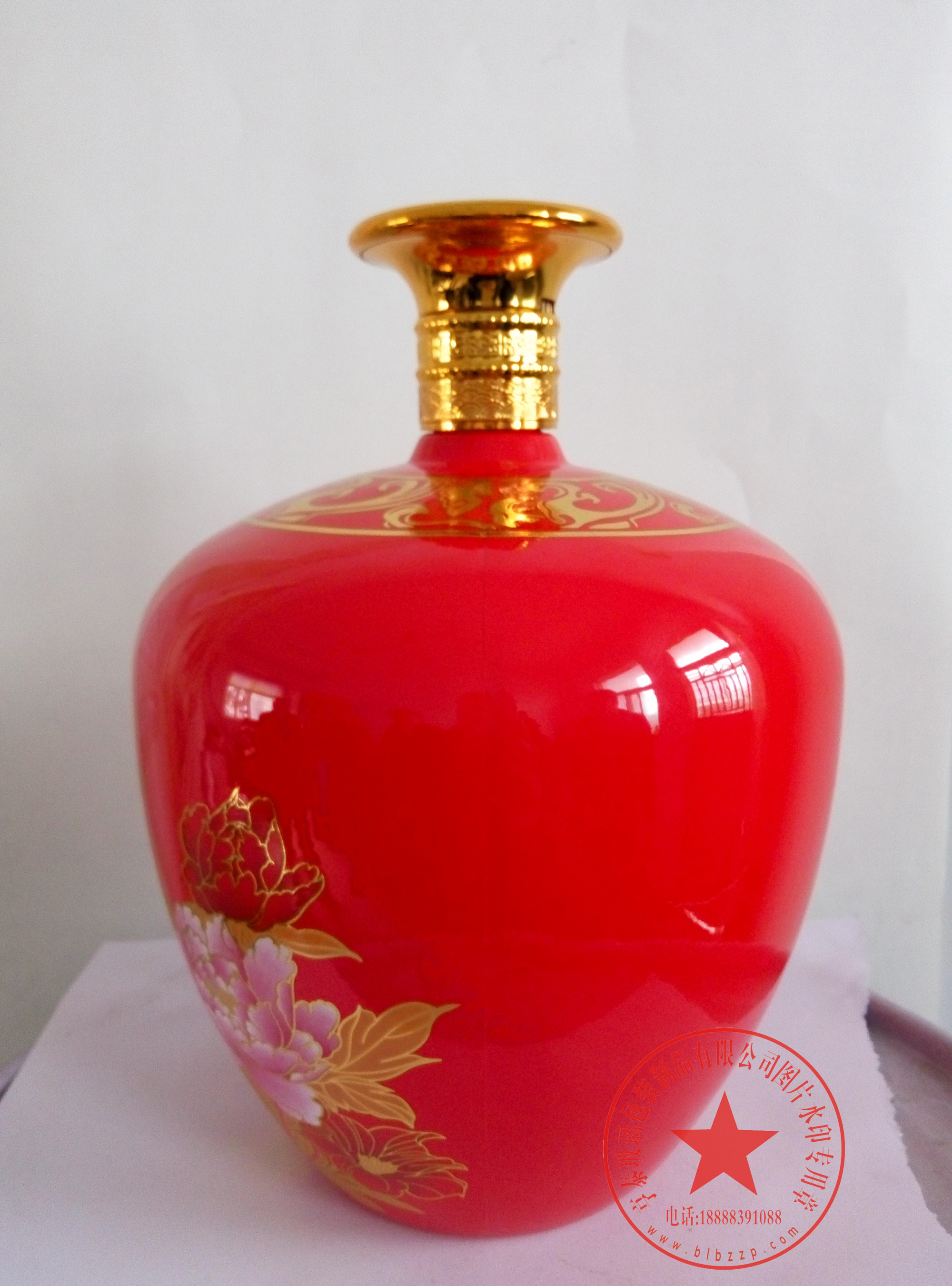 高白料酒瓶廠家供應(yīng)5斤2500ml仿陶瓷彩色烤花玻璃酒瓶杜康*玻璃瓶包裝