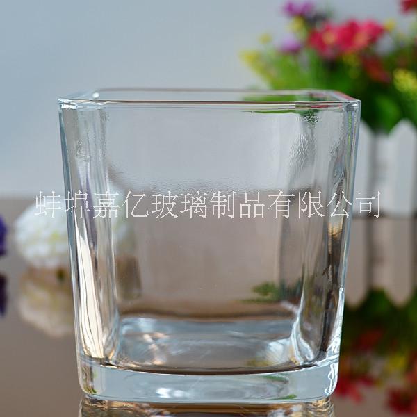 方形玻璃燭臺燭臺杯蠟燭杯