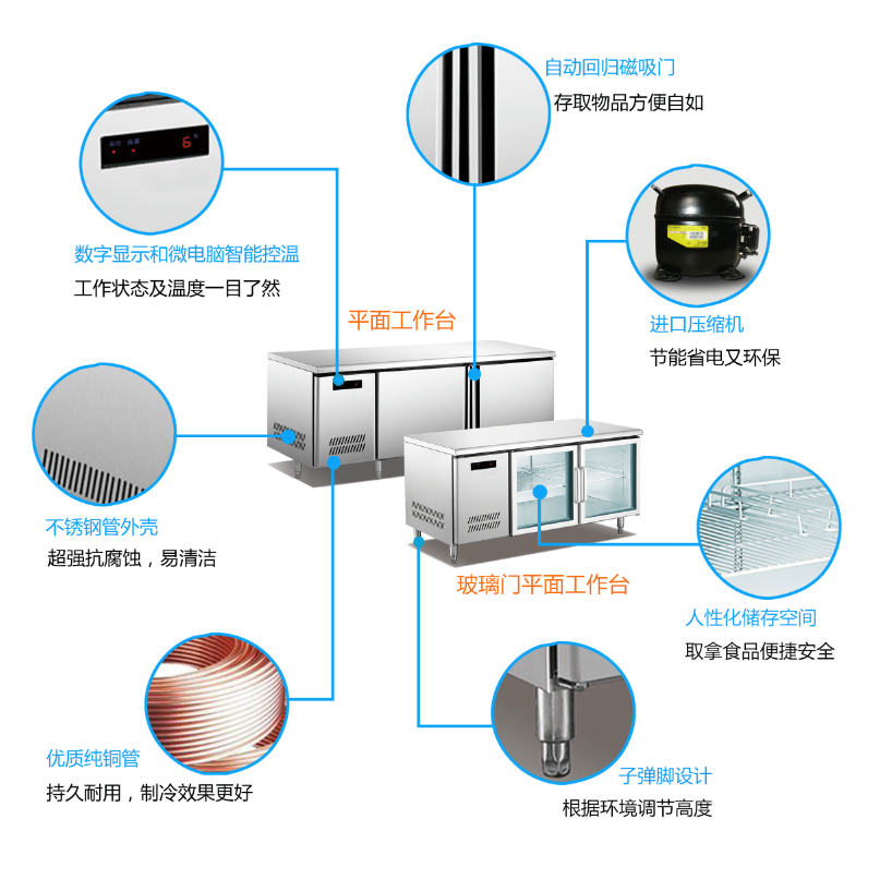 供應(yīng)安德利人性化設(shè)計(jì)易清潔 廚房平面工作臺(tái)廚房冷柜設(shè)計(jì)工作臺(tái)訂做