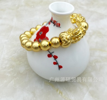 廠家直銷 厚金手鏈 越南沙金貔貅手鏈 雙貔貅霸氣男士手鏈一件代發(fā)