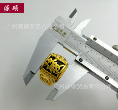 廠家直銷 厚金戒指 越南沙金黃銅鍍金寶石戒指男寶石發(fā)戒一件代發(fā)