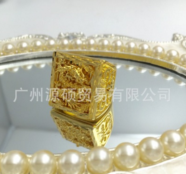 廠家直銷 厚金戒指 越南沙金厚金龍戒 4D鍍厚金男戒指 一件代發(fā)