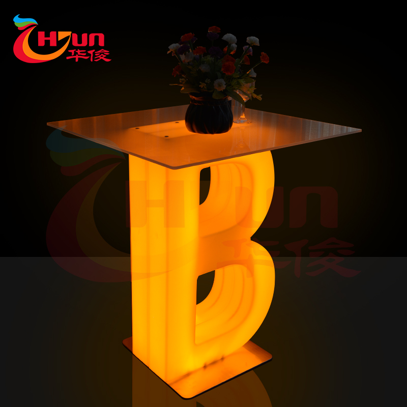 LED發(fā)光酒吧臺防水創(chuàng)意茶幾 發(fā)光家具字母桌 前衛(wèi)個性可遙控