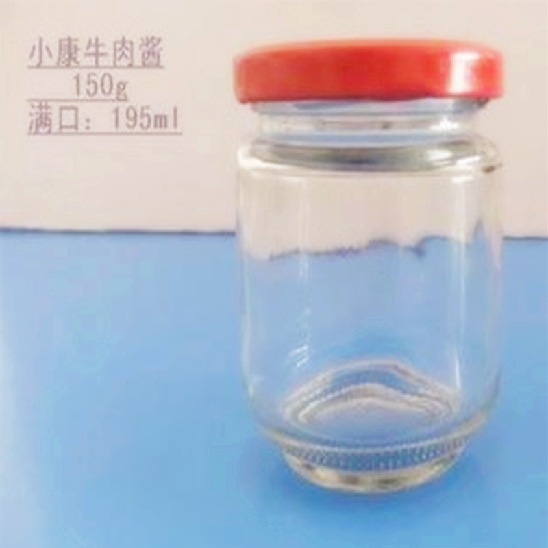 廠家直銷馬口鐵蓋195ml/350mll醬菜瓶密封玻璃瓶罐頭瓶