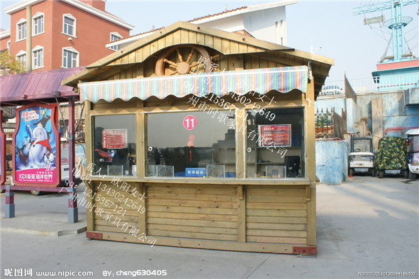 廈門步行街美食實(shí)木防腐售貨亭 大學(xué)后街小吃售賣亭 西式面包屋