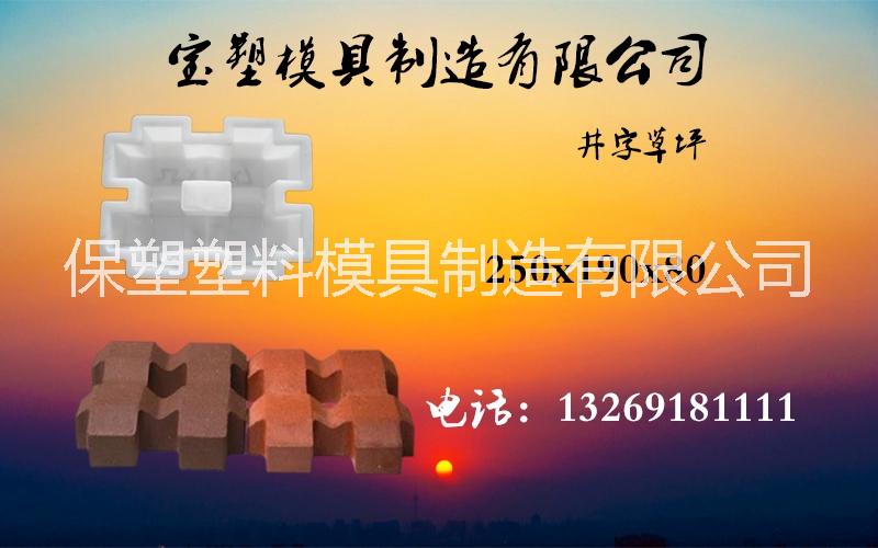 井字草坪彩磚模具_彩磚模具_寶塑