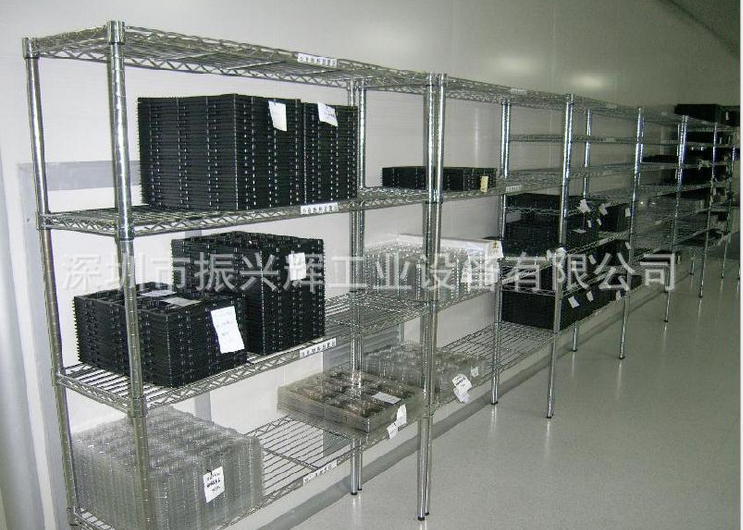 深圳線網鍍鉻架 防靜電置物架 千層貨架