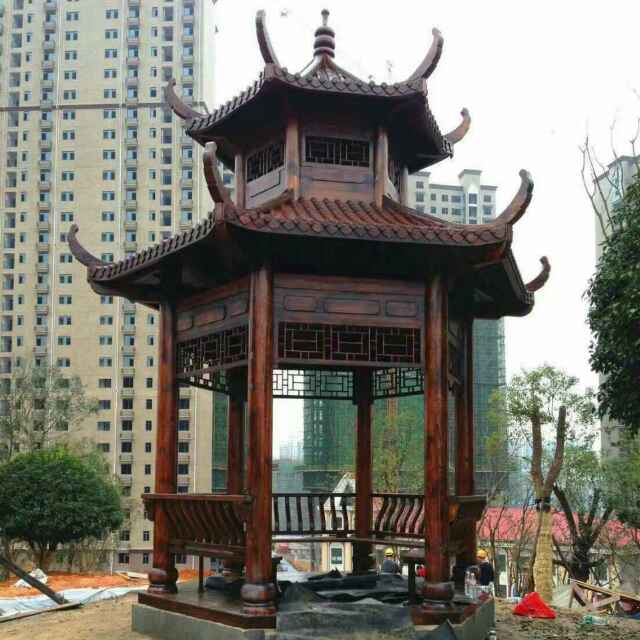滄州振豪公園碳化木木涼亭廠家