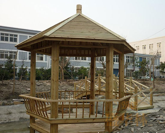 滄州振豪公園防腐木木涼亭廠家