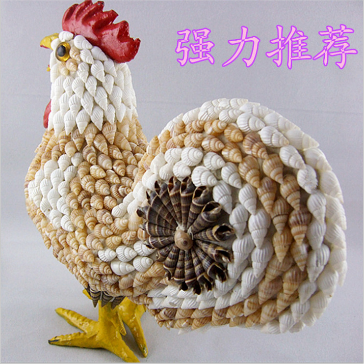 貝殼海螺十二生肖雞 貝殼手工藝品擺件 天然海螺貝殼動(dòng)物 批發(fā)