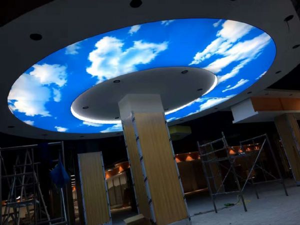 一色天軟膜天花造型、中山裝飾工程、高清UV噴繪軟膜天花、專業(yè)噴繪