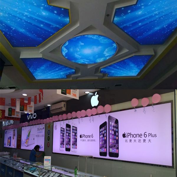 一色天寫真軟膜天花、惠州裝飾工程、高清寫真室內(nèi)吊頂裝飾