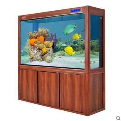 YEE*生態(tài)水族箱靠墻高清玻璃大型中型底過濾龍魚缸1.2米1.5米