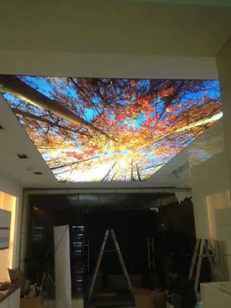 一色天軟膜天花造型、中山裝飾工程、高清UV噴繪軟膜天花、專業(yè)噴繪