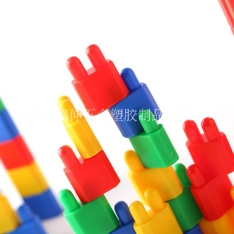 兒童早教益智PP塑膠玩具雙拼接頭拼插積木建構(gòu)積木