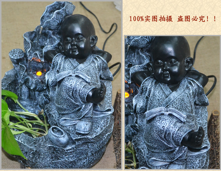 小和尚流水  小和尚流水報價 水景擺設(shè)直銷 裝飾品桌面擺設(shè) *球流水?dāng)[件