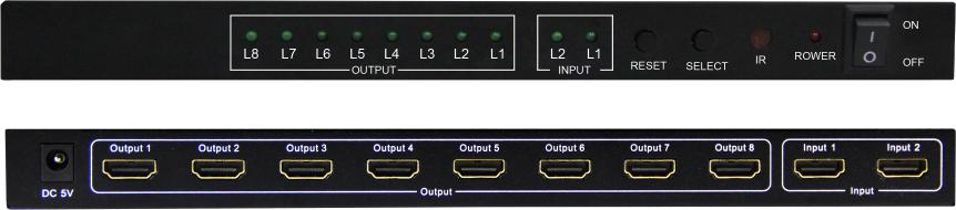 深圳市工廠批發(fā)直售  2分8 HDMI 4K切換分配器