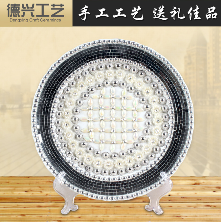 歐式復(fù)古陶瓷工藝手繪裝飾盤 家居裝飾品擺件 禮品批發(fā)