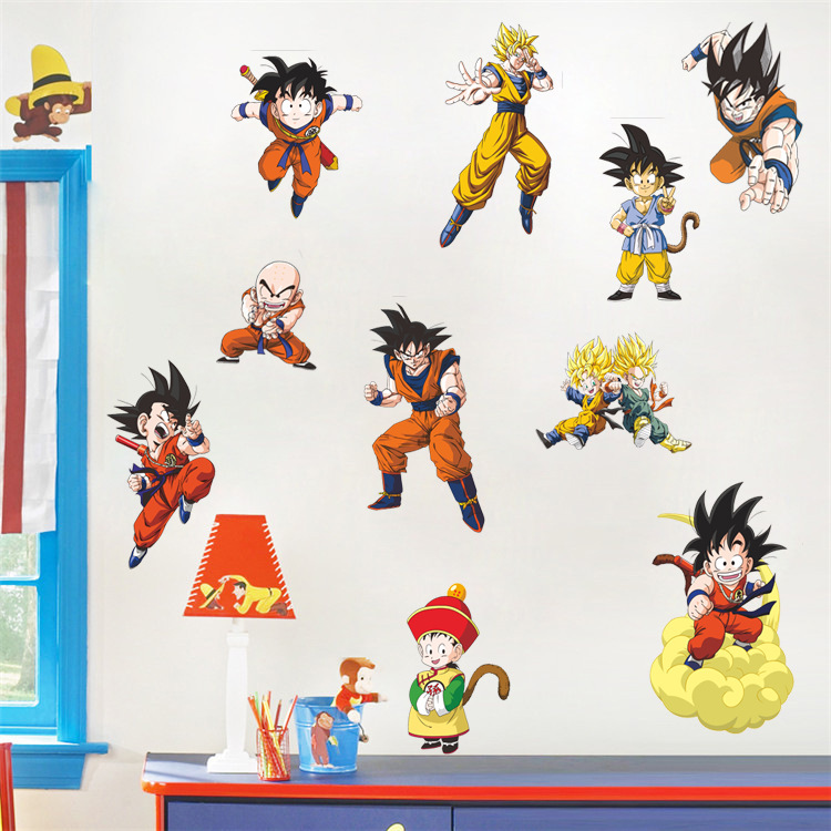 七龍珠孫悟空賽亞人墻貼客廳臥室裝飾貼紙