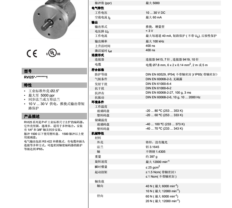 德國P+F RVI25N-06DK5A31N-01024   現(xiàn)貨 虧本甩賣 德國P+F 編碼器