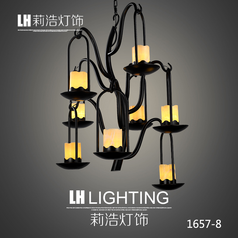 供應美式鄉(xiāng)村復古創(chuàng)意客廳藝術酒吧別墅摩天豌豆莖吊燈 LH-1657-8+LED光源