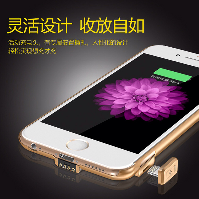工廠直銷蘋果6Splus超薄背夾電池 移動電源充電寶手機(jī)保護(hù)殼  iphone6 Plus背夾電池