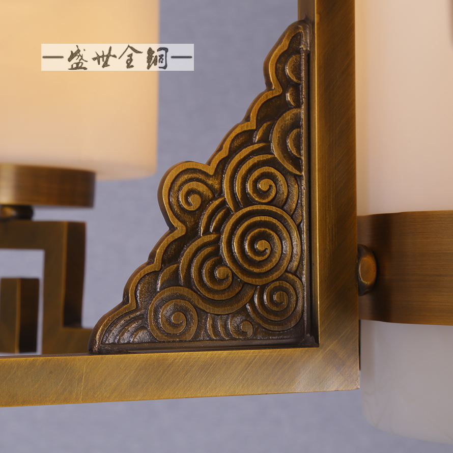 特價(jià)新中式銅燈客廳臥室仿云石銅燈