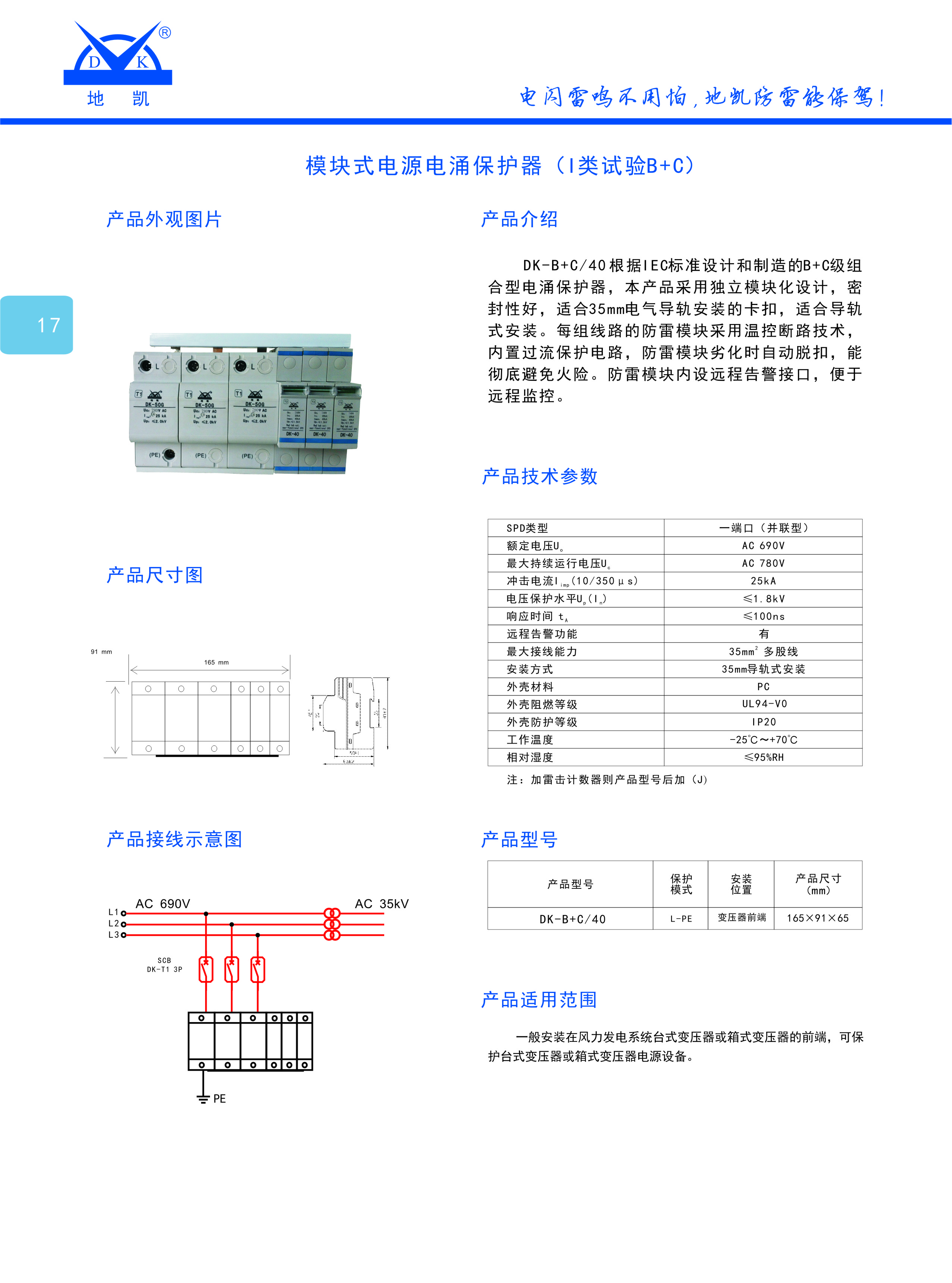 電源防雷器SPD(浪涌保護(hù)器）B+C級(jí)