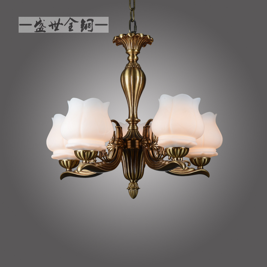 歐式銅燈全銅云石客廳臥室吊燈酒店