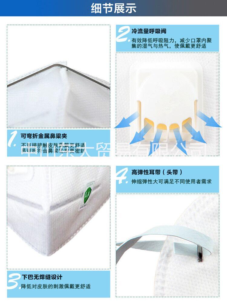 錦繡粵興8600折疊式防顆粒口罩有呼氣閥KN90 防塵 霧霾 騎行