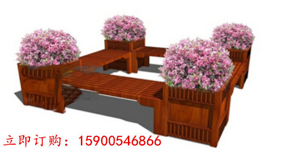 定做防腐木花箱道路花箱