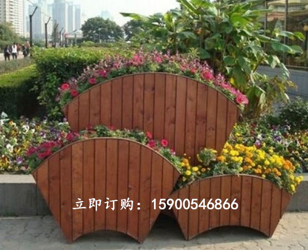 定做防腐木花箱道路花箱