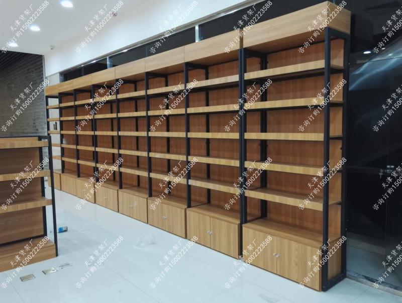 天津貨架廠大量供應(yīng)新款鋼木結(jié)合貨架連鎖便利店商超貨架進口食品貨架