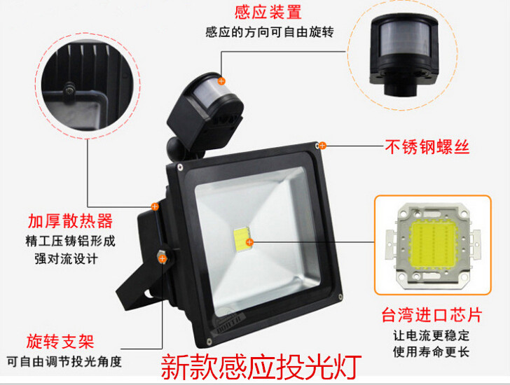 50W LED人體紅外感應(yīng)燈